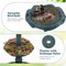 Solar Bird Bath with Lotus Leaf Bowl, Planter and Weatherproof Lamp